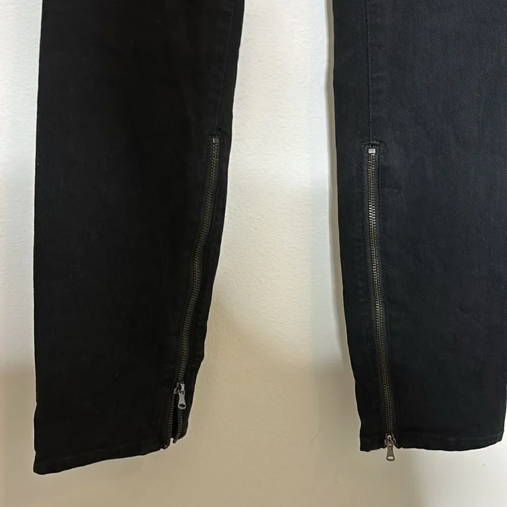 Tory Burch Skinny Black Stretch Side Zipper Jeans 27 Denim Luxury Casual‌‌‌‌‌‌
